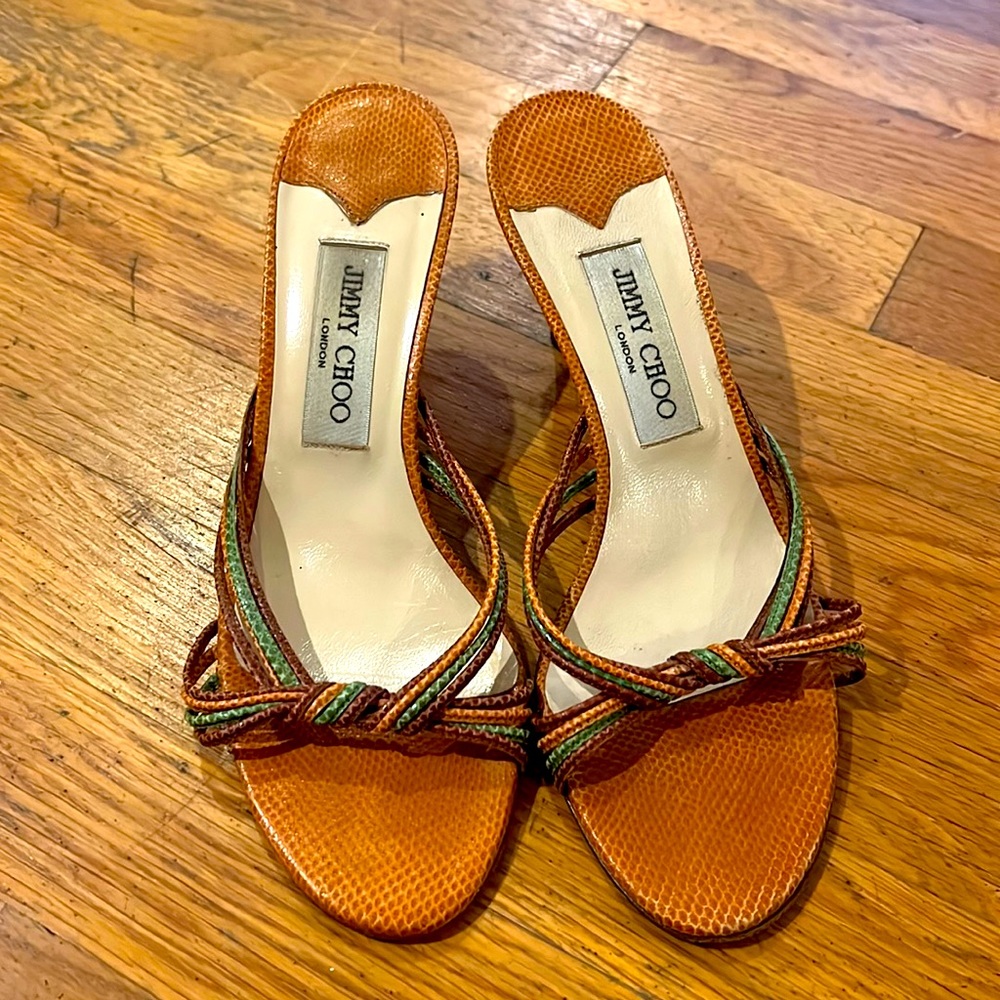 Jimmy Choo London sandals, kitten heel